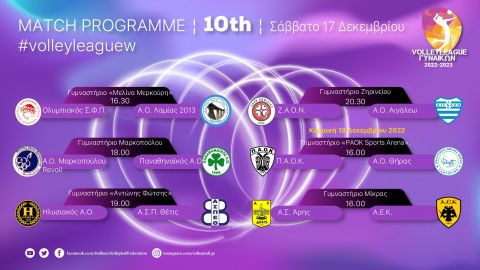 Volley League Γυναικών (10η αγωνιστική): Φινάλε για το 2022 με ενδιαφέρουσες αναμετρήσεις